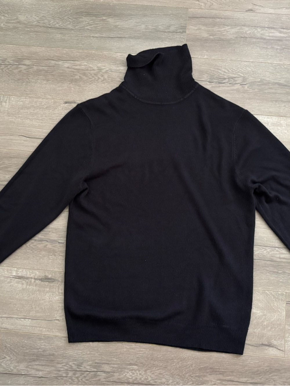 Men's Black Turtleneck Knit Sweater
